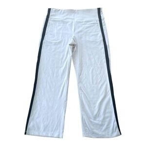 Layer 8 Athletic Pocketed White Black Stripe Wide Leg Leggings Size L Athleisure